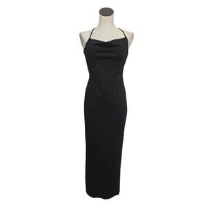 Vintage 2000s Hourglass Backless Beaded‎ Maxi Slip Dress Womens Size Small